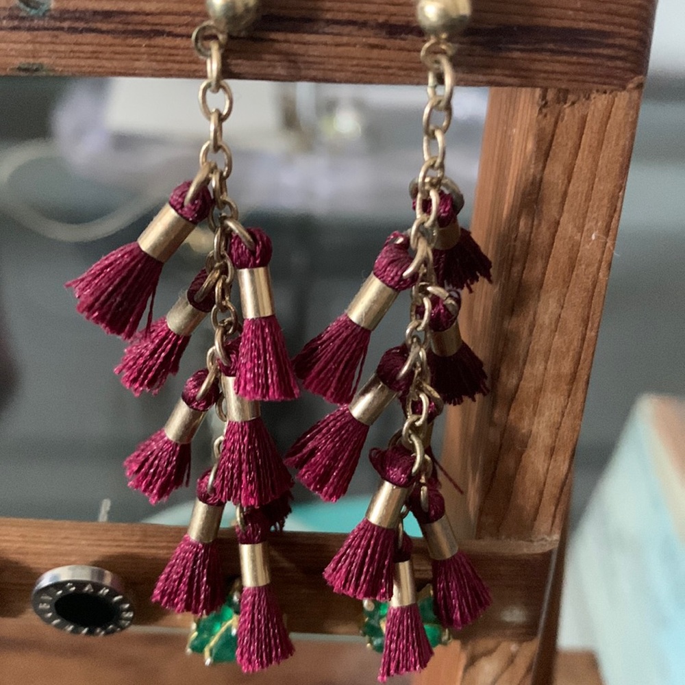 Old Navy earrings with gold and red